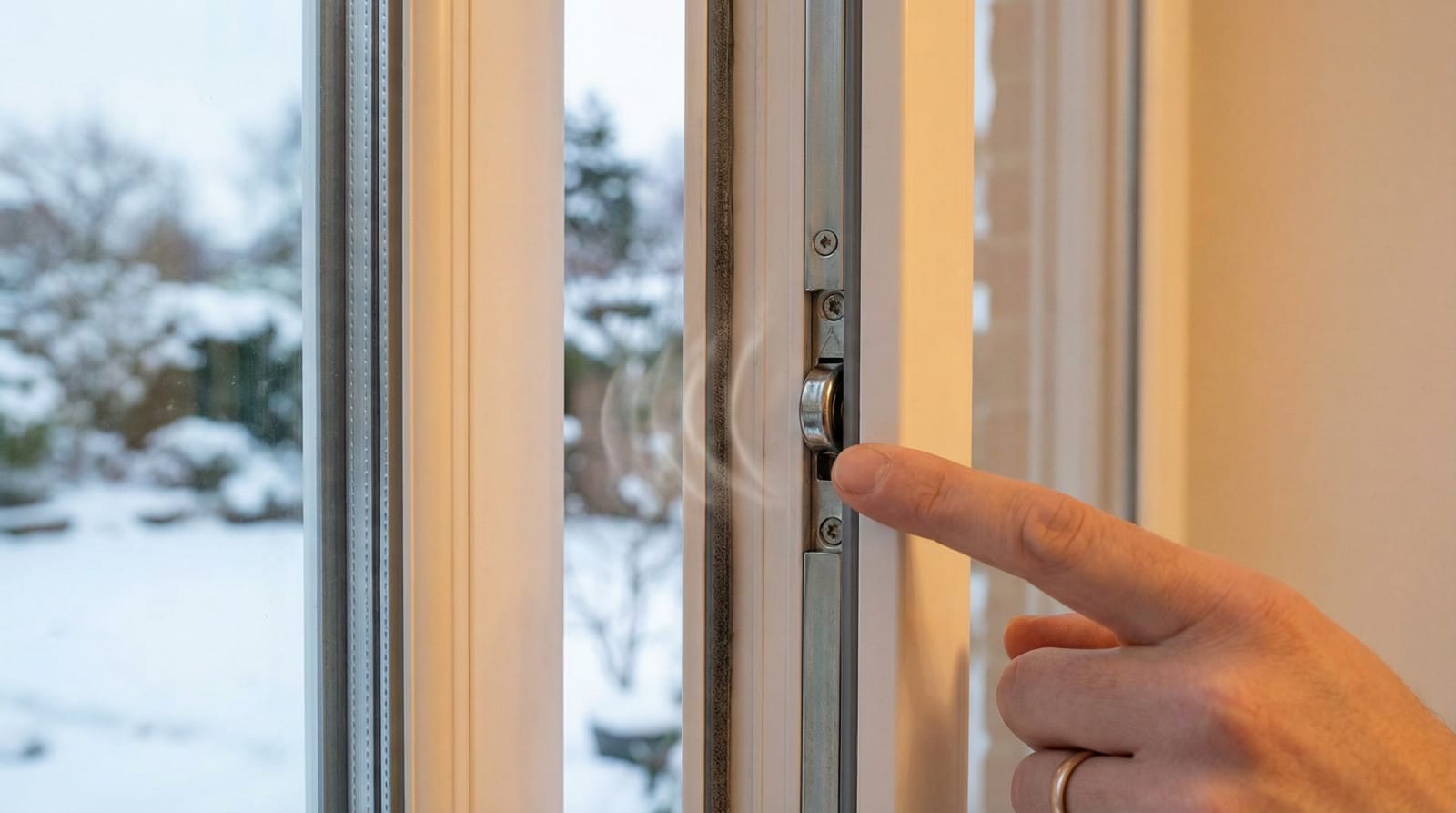 window draft inspection cold outside warm inside