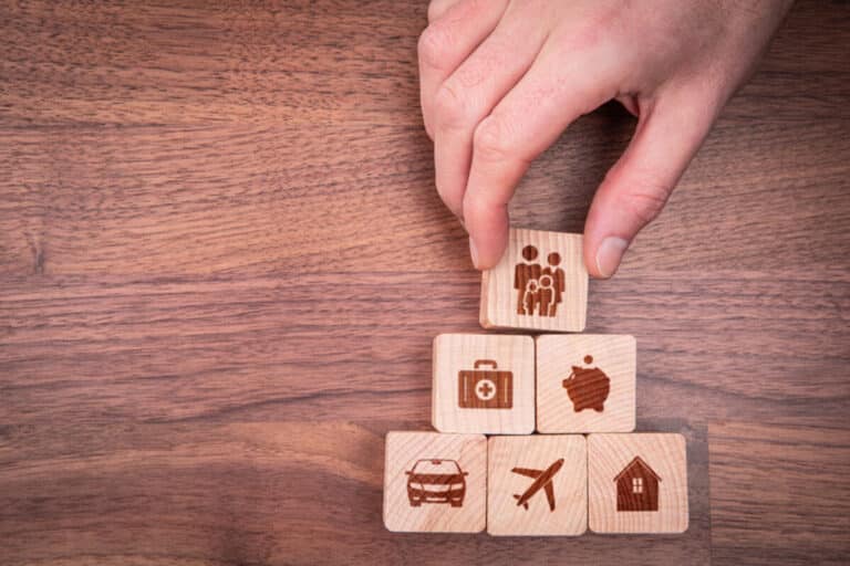 take out insurance flatlay design