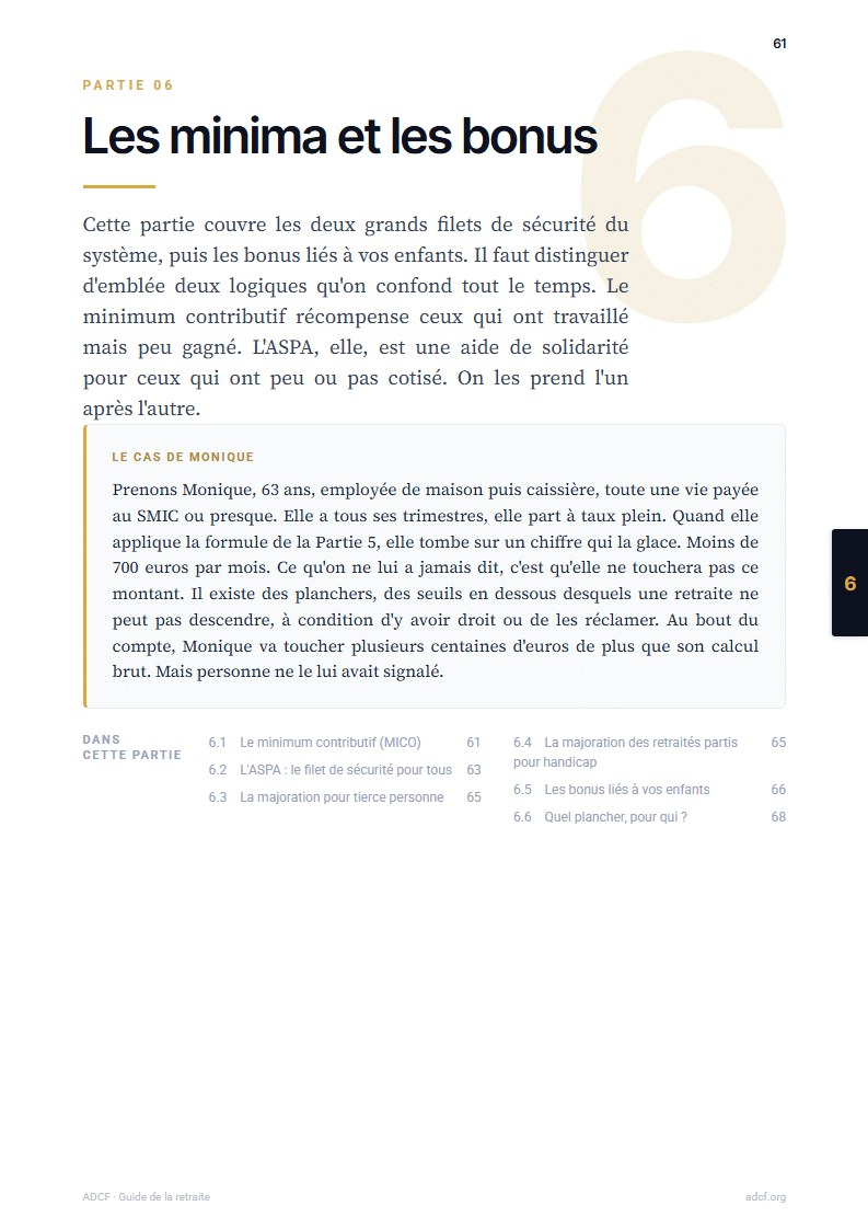 Aperçu du guide, page intérieure 1